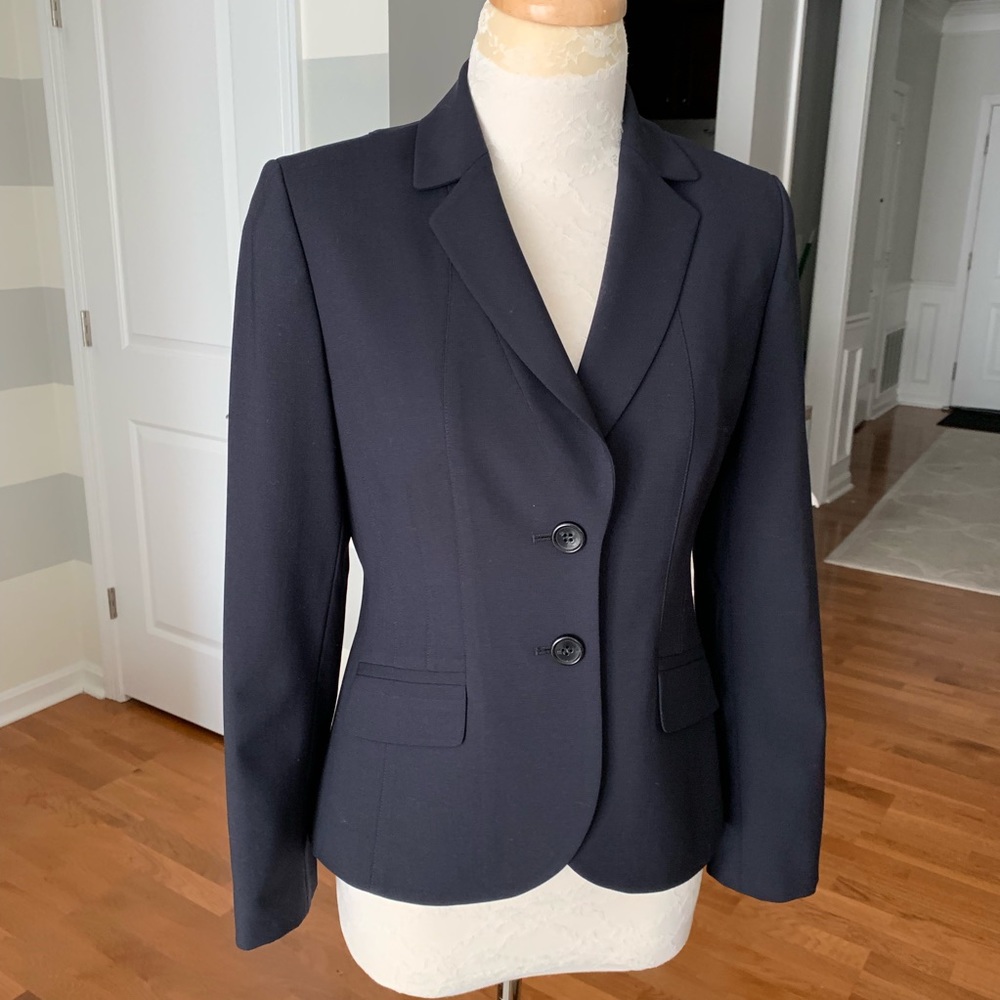 Ann Taylor Suit Jacket  Coat, Navy Blue, Size 4P